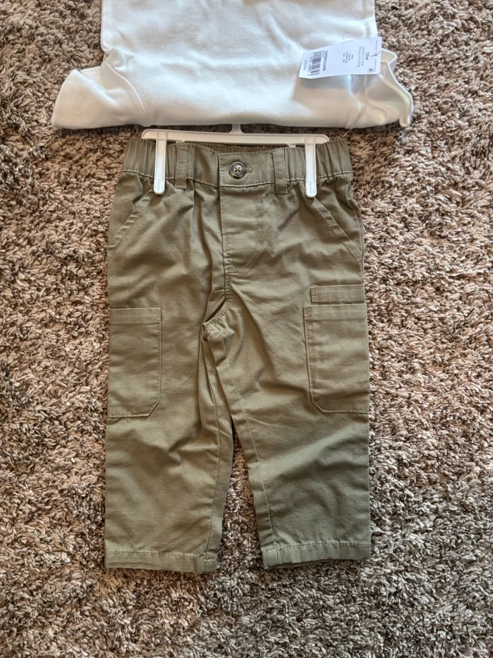 Carters “Sneaky Cute" Fox Graphic Baby Tee With Matching Khakis. Size 12 months - Picture 2 of 4